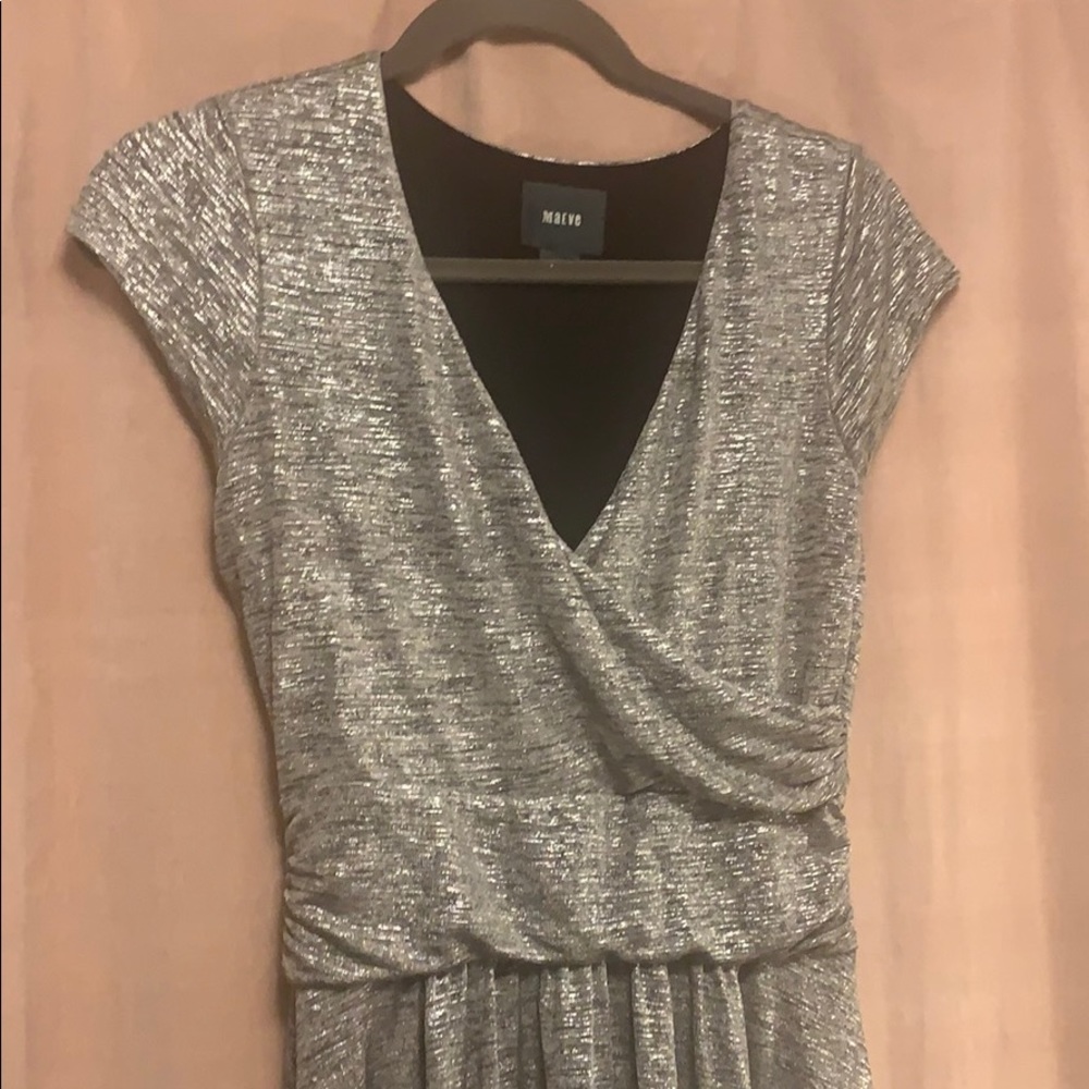 ❌SOLD Maeve silver dress - Anthropologie